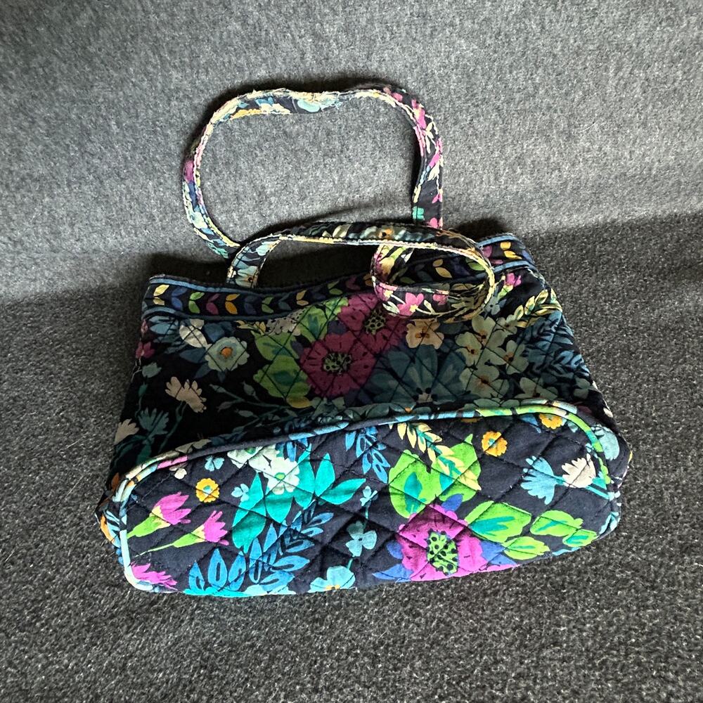 Vera Bradley Midnight Blues floral small tote purse bag travel quilted, vintage - Picture 8 of 11